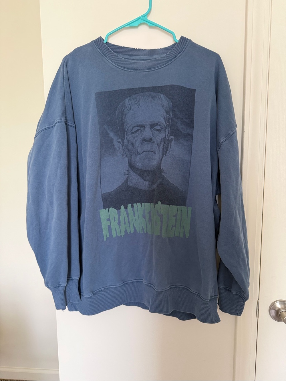 American Eagle Outfitters Blue Frankenstein Graphic Crewneck Sweatshirt